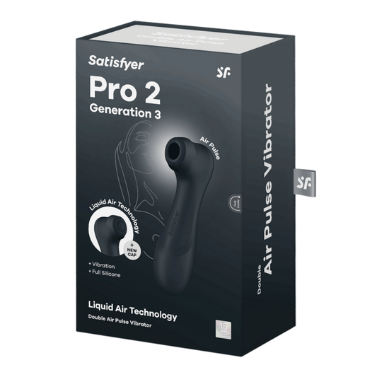 Pro 2 Generatie 3 - Double Air Pulse Vibrator - Liquid Air - Zwart