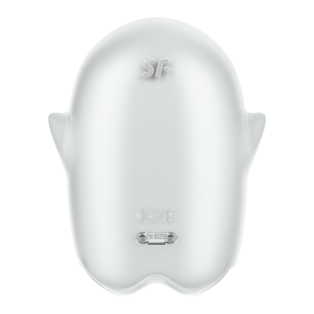 Glowing Ghost - Glow in the Dark - Dubbele Air Pulse Vibrator - Wit
