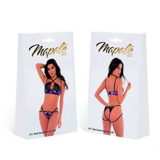 Twee-delige set - L/XL - Zwart Dream Flower Print