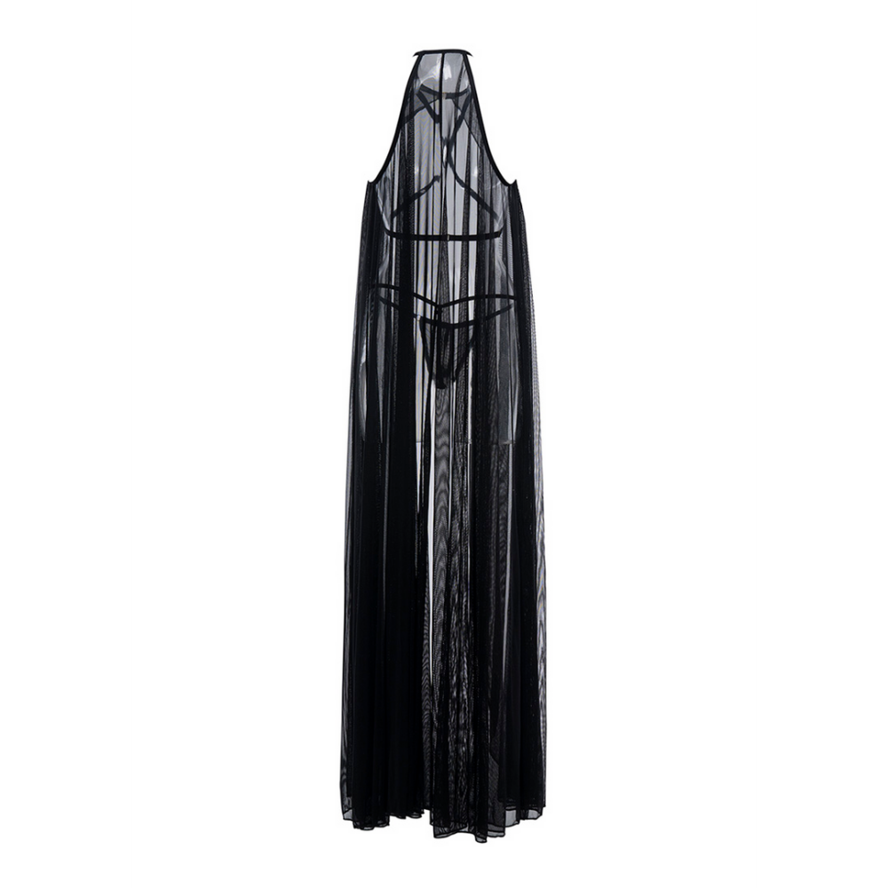 Drama Queen - Cape en String - OS - Zwart
