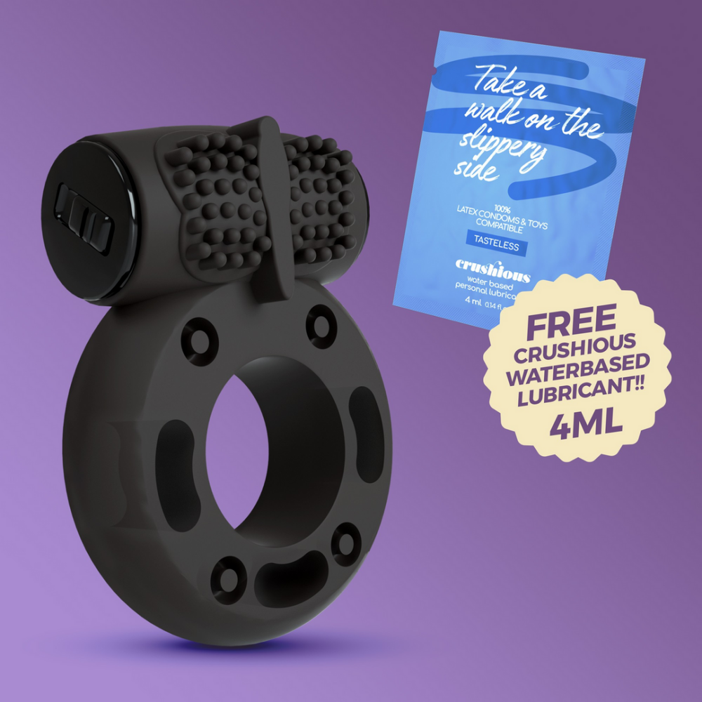 Booster - Cockring met Vibrerende Bullet - Zwart