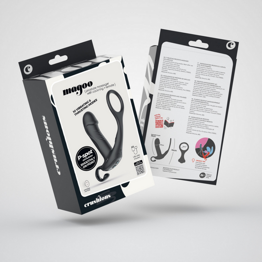 Magoo - Vibrerende en Duwende Prostaatmassager met Cockring en Afstandsbediening - Zwart