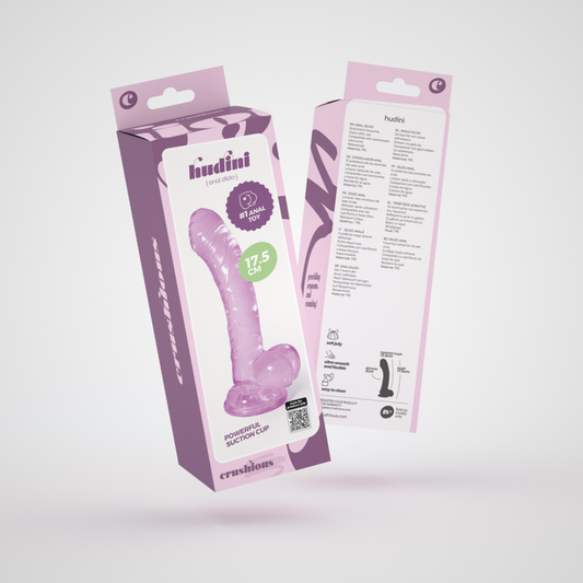 Hudini - Jelly Flexibele Anale Dildo - 6,9/ 17,5 cm - Paars