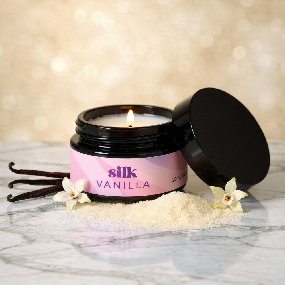 Silk - Massage Candle with Pheromones and Vanilla Scent - 0.68 fl oz / 20 ml