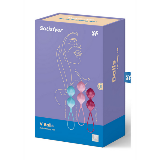 V Balls - Kegel Balls - 3 Stuks - Turquoise/Rood/Roze