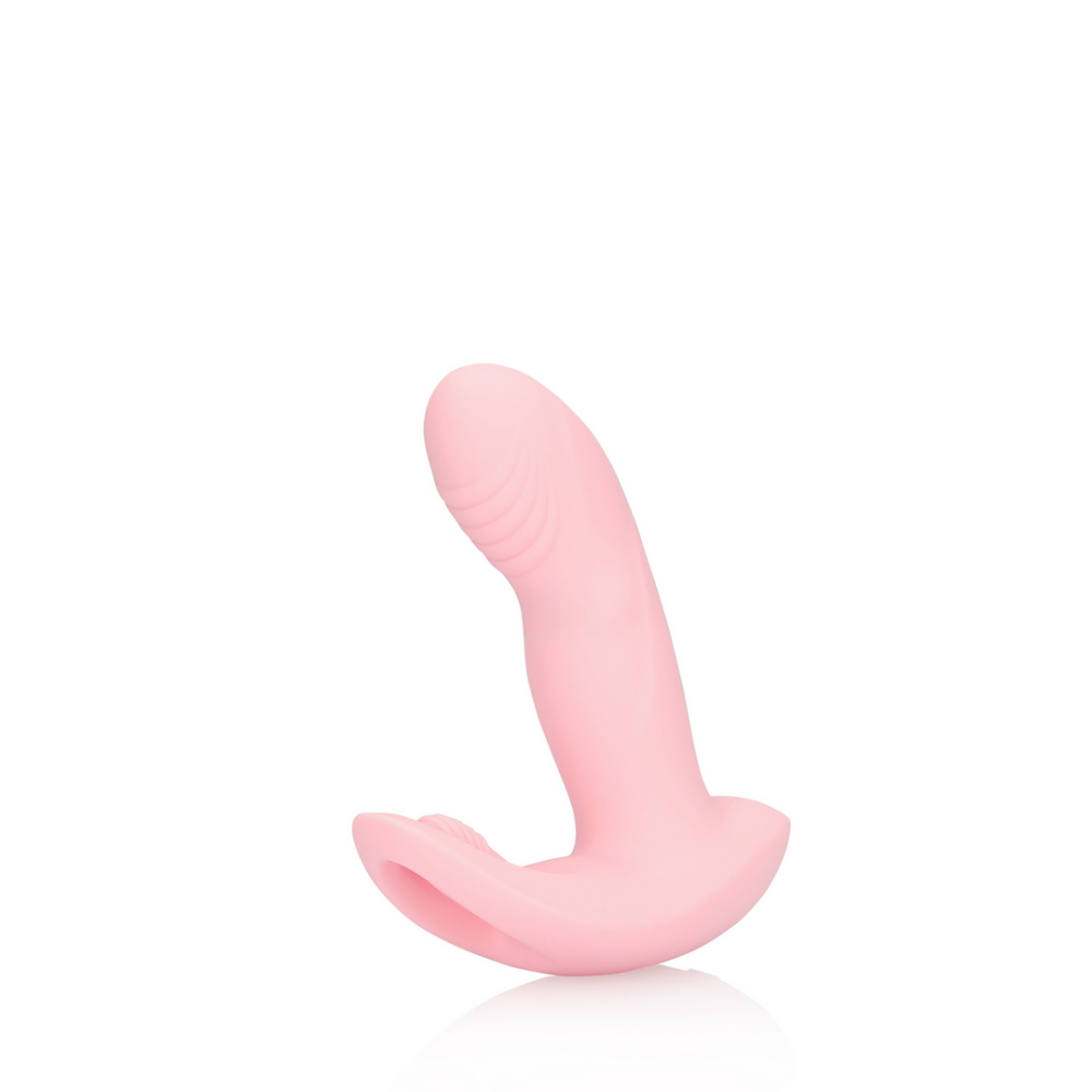 Draagbare Vinger Beweging Vibrator met Afstandsbediening - Cherry Chiffon