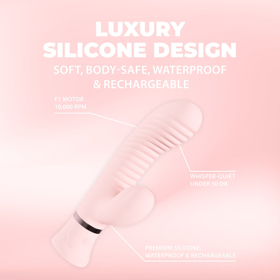 Mystique - Geribbelde Konijnen Vibrator - Roze