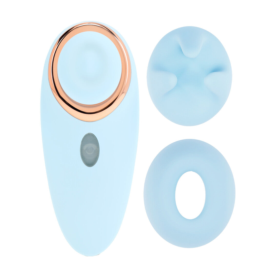 Aurie - AirTap Vibrator met Twee Hoofdaccessoires - Blauw