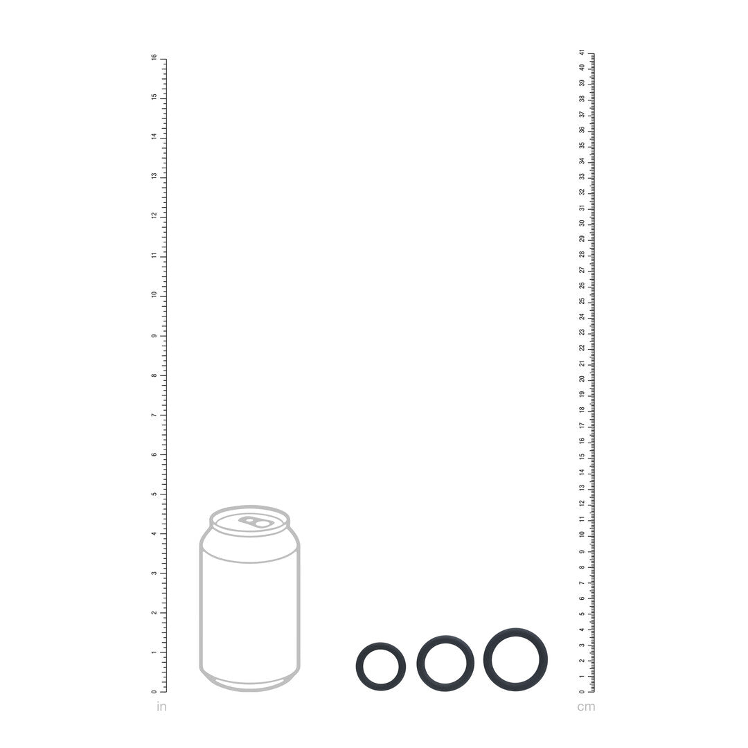 Classic Silicone Cockring Set van 3 - XS/S/M - Zwart