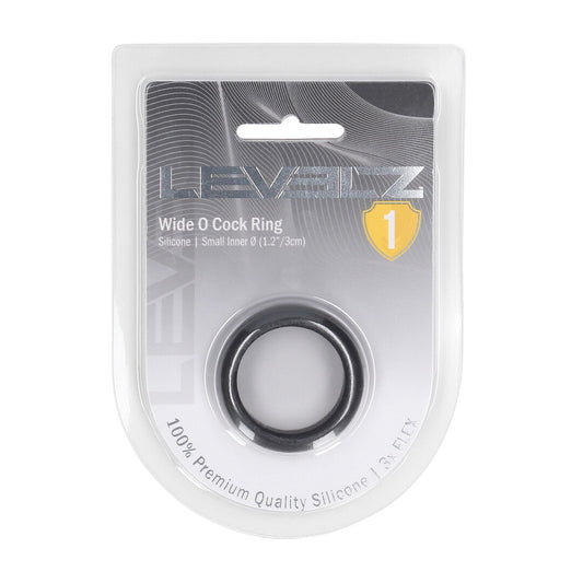 Wide O Silicone Cockring - S - 30mm - Zwart