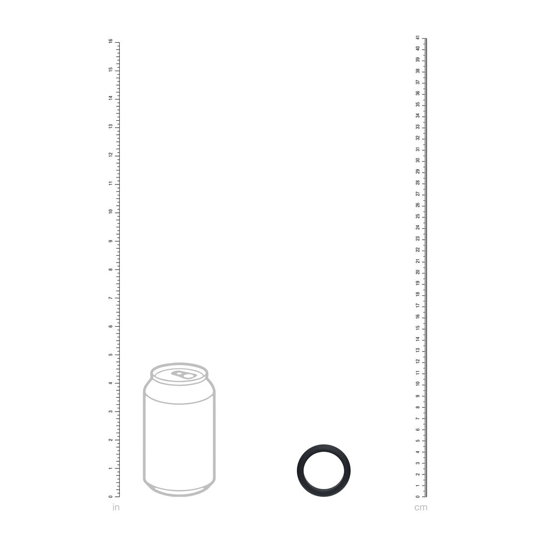 Wide O Silicone Cockring - M - 35mm - Zwart