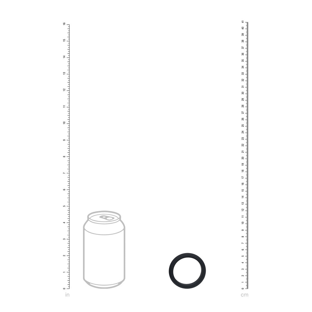 Wide O Silicone Cockring - L - 42mm - Zwart