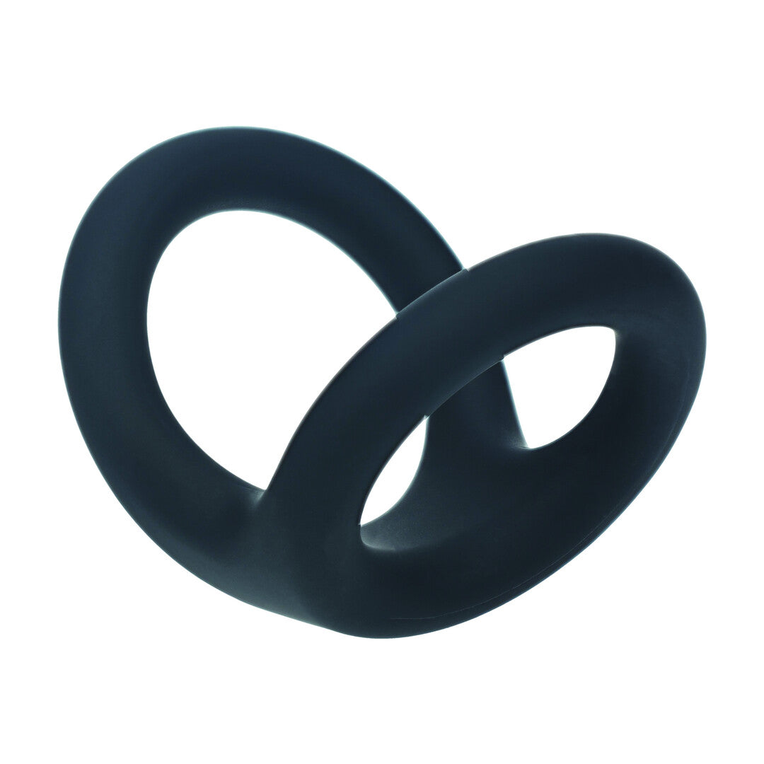 Double O Siliconen Cockring - L - Zwart