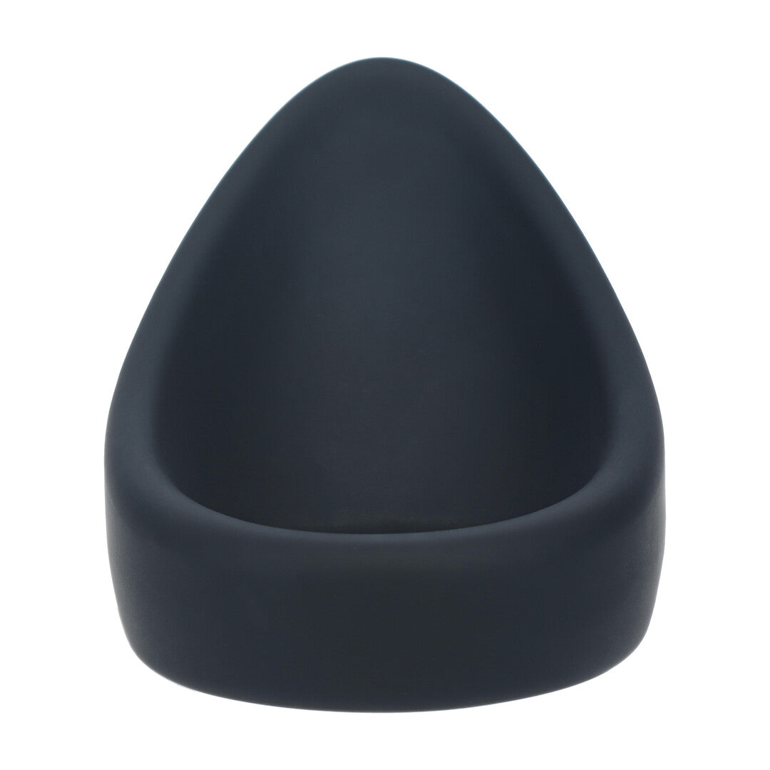 Druppelvormige Siliconen Cockring - Zwart
