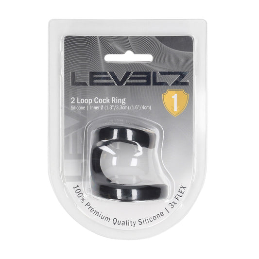 2 Loop Siliconen Cockring - Zwart
