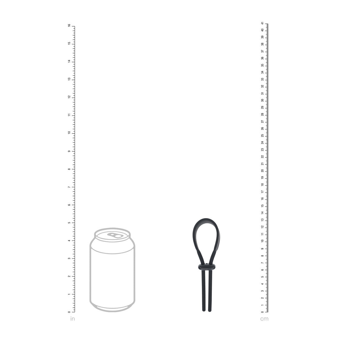 Brede Verstelbare Siliconen Lasso Cockring - 5mm - Zwart