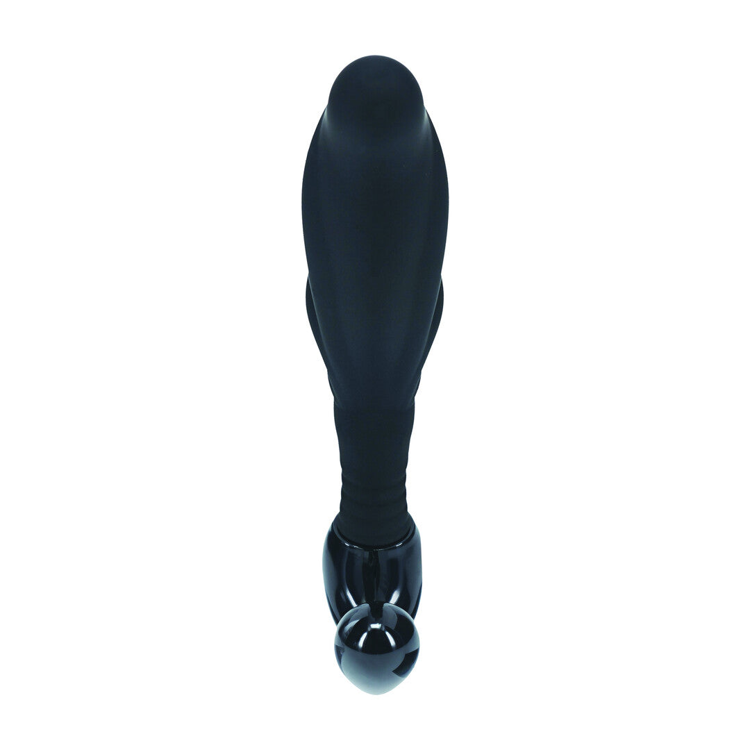 Geribbelde Hard Loop Silicone Prostaat Massager - S - Zwart