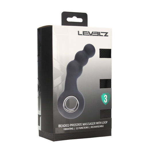 Vibrerende Parelsilicone Prostaatmassager met Lussysteem - Zwart