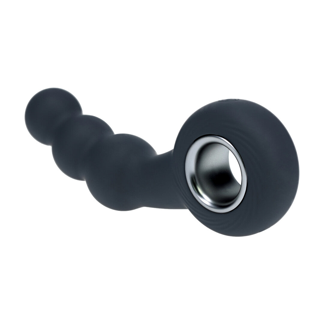 Vibrerende Parelsilicone Prostaatmassager met Lussysteem - Zwart