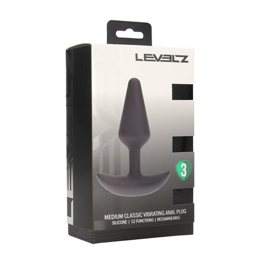 Classic Vibrerende Silicone Anale Plug - M - Zwart