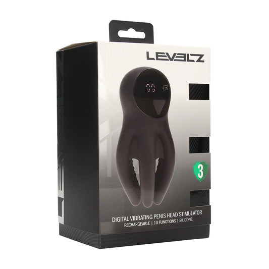 Digitale Vibrerende Silicone Penis Hoofd Stimulator met Tentakels - Zwart
