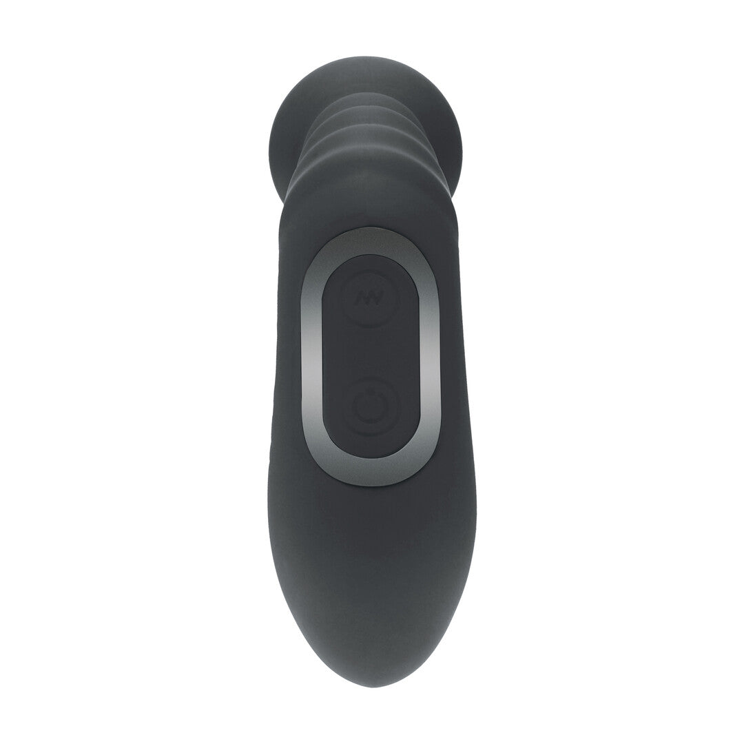 Vibrerende Verwarmende Buigbare Tapping Beaded Siliconen Prostaat Stimulator - Zwart