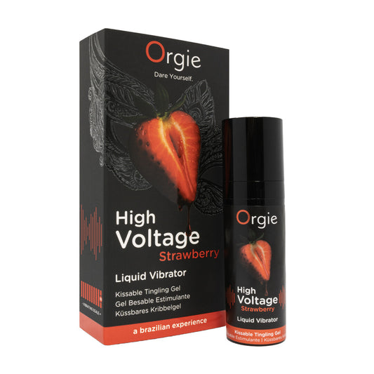 High Voltage - Vloeibare Vibrator - Aardbei - 0,5 fl oz / 15 ml