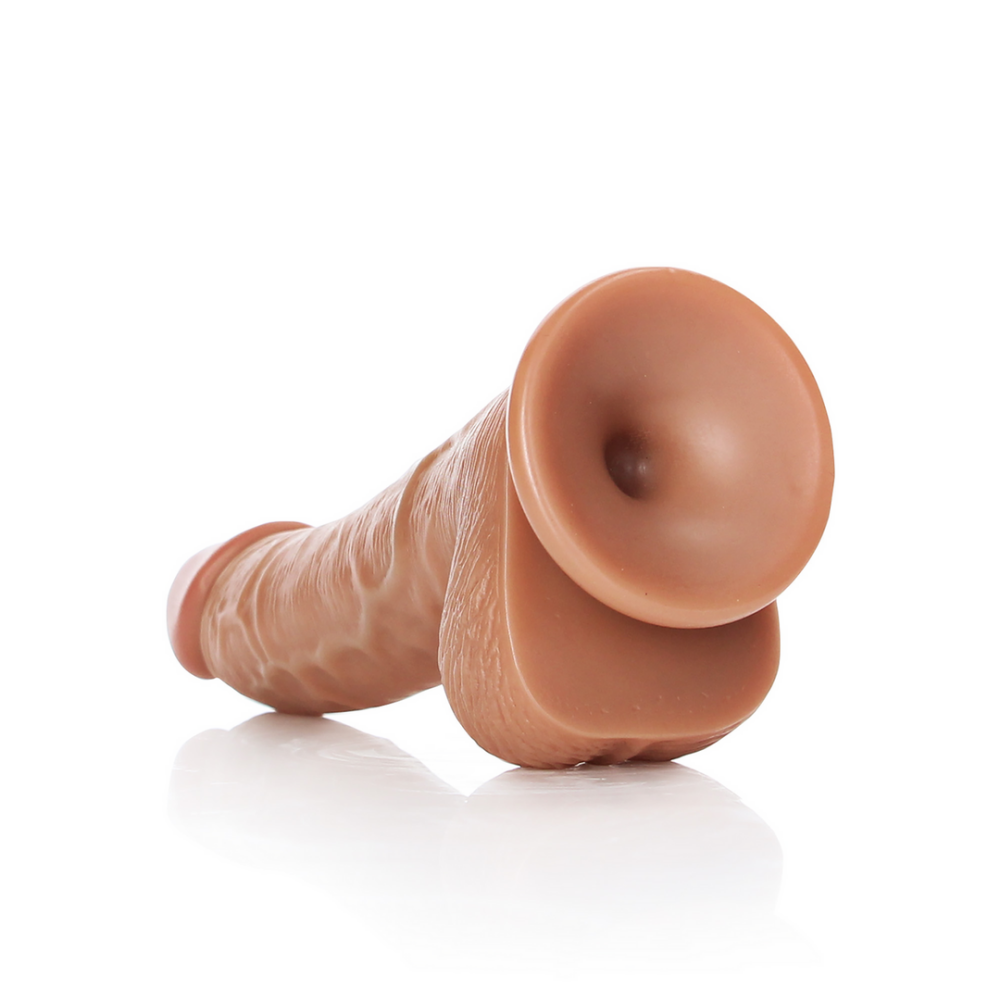 Gebogen Realistische Dildo met Ballen en Zuignap - 6 / 15,5 cm