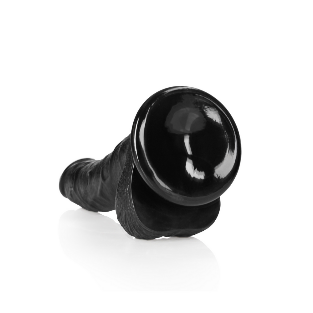 Gebogen Realistische Dildo met Ballen en Zuignap - 7 / 18 cm
