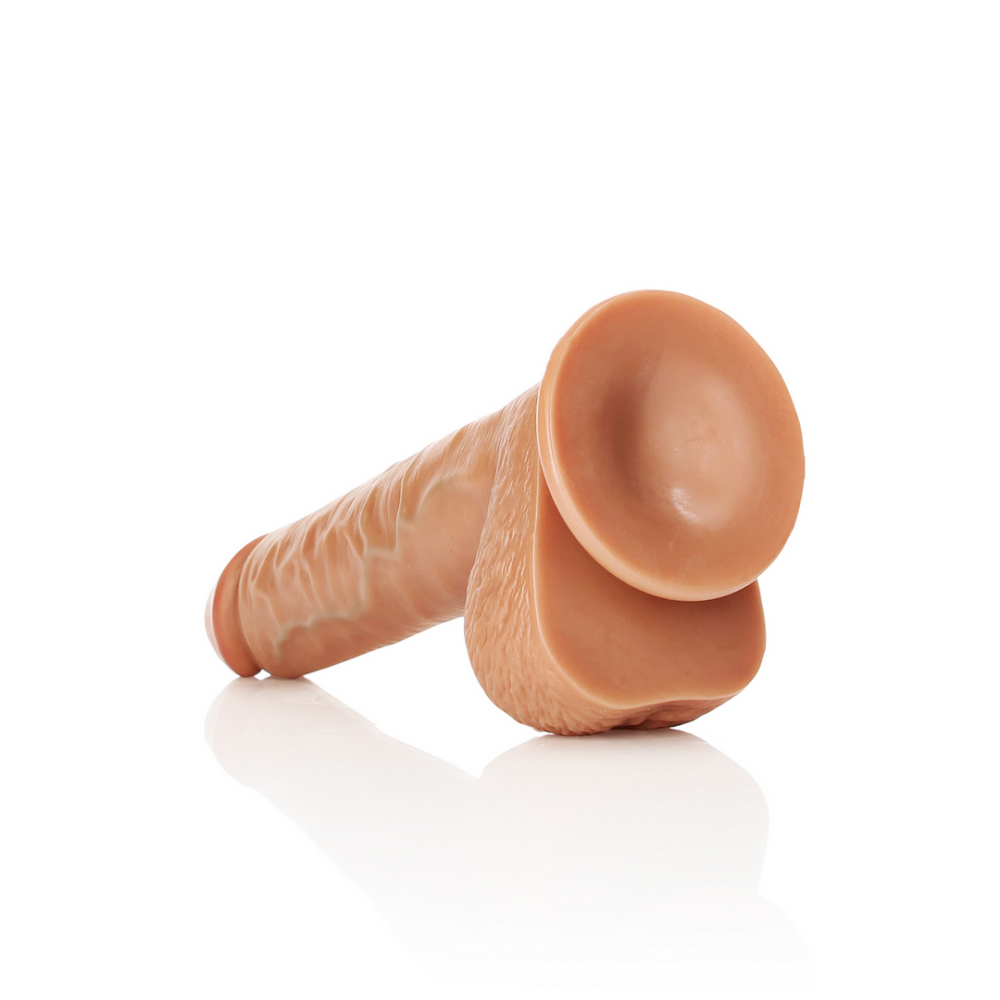 Rechtdoor Realistische Dildo met Ballen en Zuignap - 10 / 25,5 cm