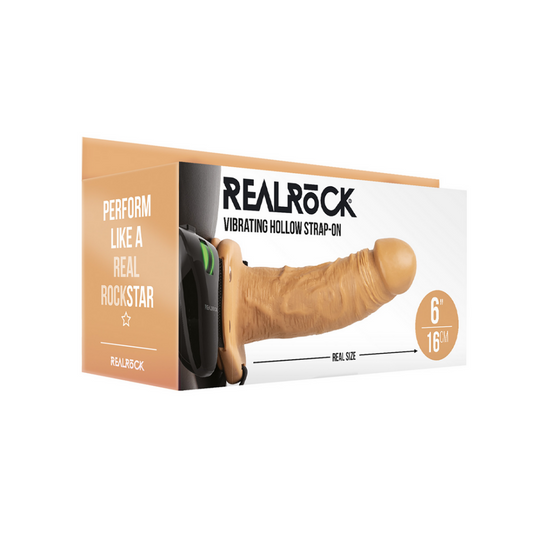 Trillende Holle Strap-On zonder Ballen - 6 / 15,5 cm