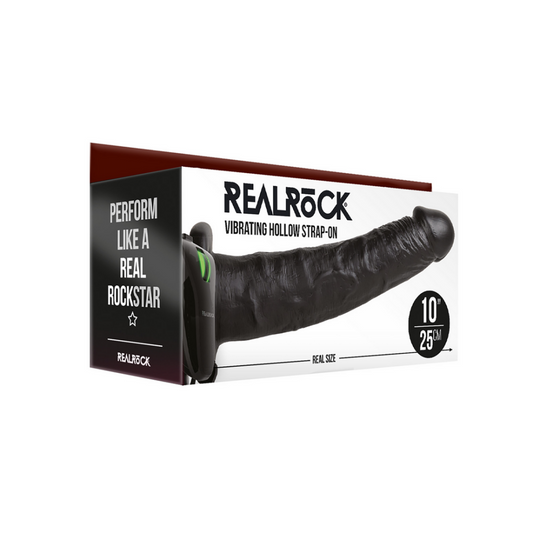 Vibrerende Holle Strap-On zonder Ballen - 10 / 24,5 cm