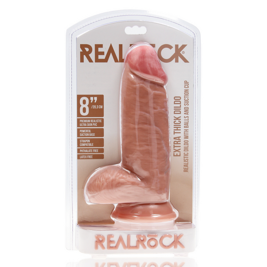 Extra Dikke Rechte met Ballen 8 / 20,3 cm - Vlees