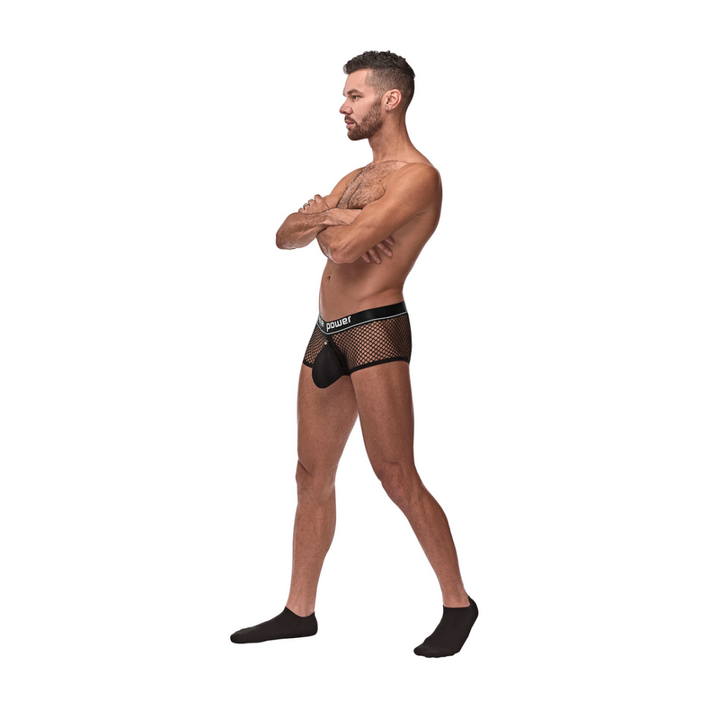 Mini Cockring Kort met Rode Cockring - L - Zwart