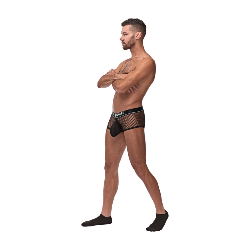 Mini Cockring Kort met Rode Cockring - S - Zwart