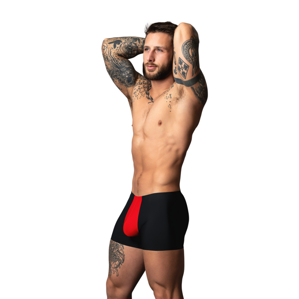 Pouch Short - S - Zwart/Rood