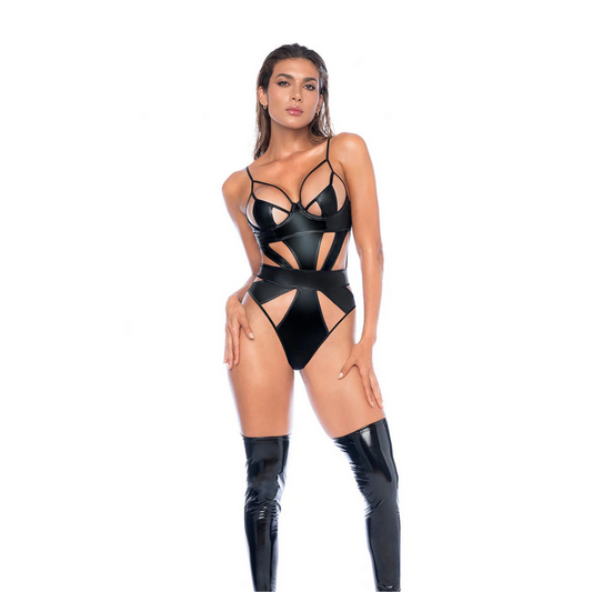 Bodysuit - S - Glanzend Zwart
