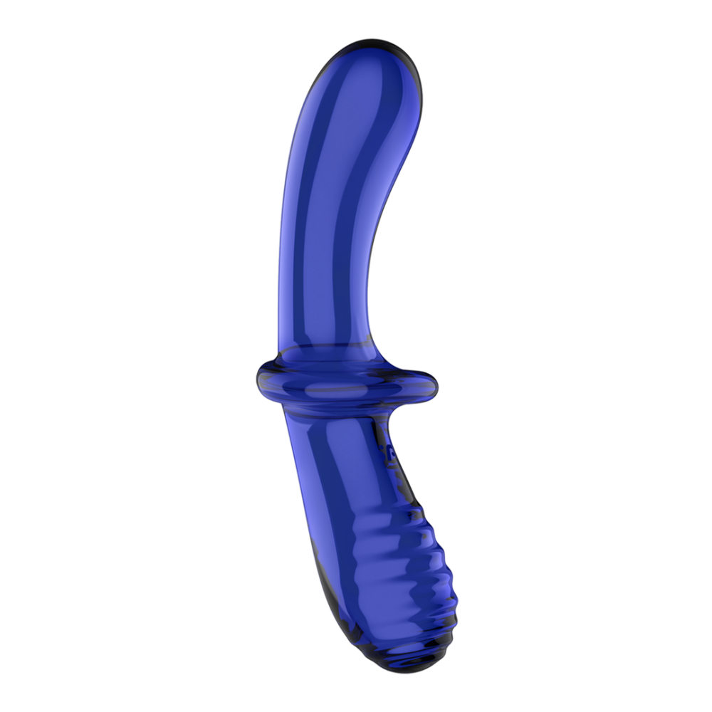 Dubbele Crystal - Glazen Dildo - Lichtblauw