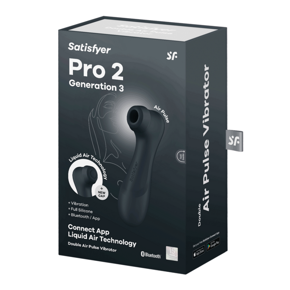 Pro 2 Generatie 3 - Double Air Pulse Vibrator - Liquid Air en Connect App - Zwart