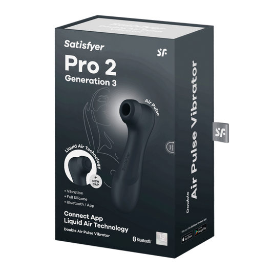 Pro 2 Generatie 3 - Double Air Pulse Vibrator - Liquid Air en Connect App - Zwart