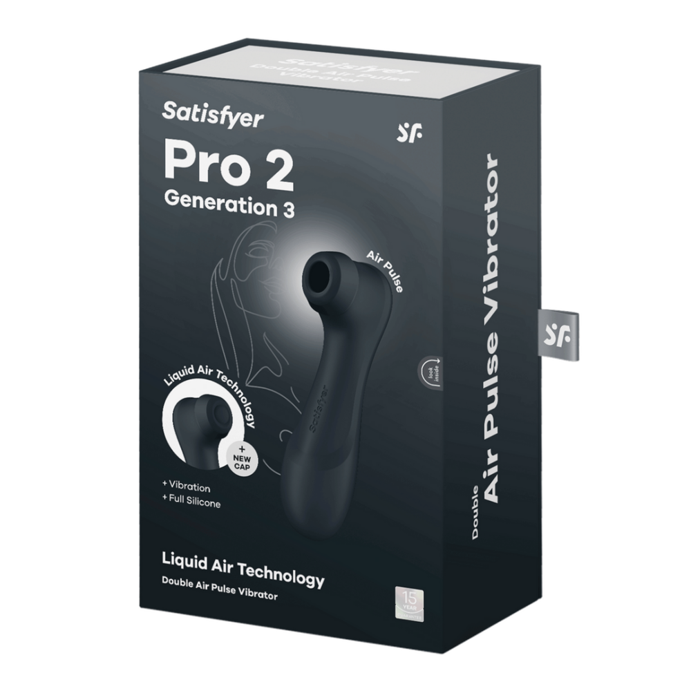 Pro 2 Generatie 3 - Double Air Pulse Vibrator - Liquid Air - Zwart