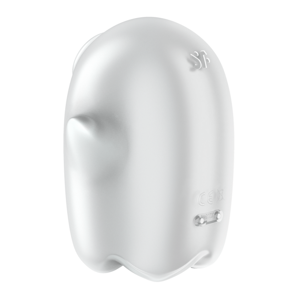Glowing Ghost - Glow in the Dark - Dubbele Air Pulse Vibrator - Wit