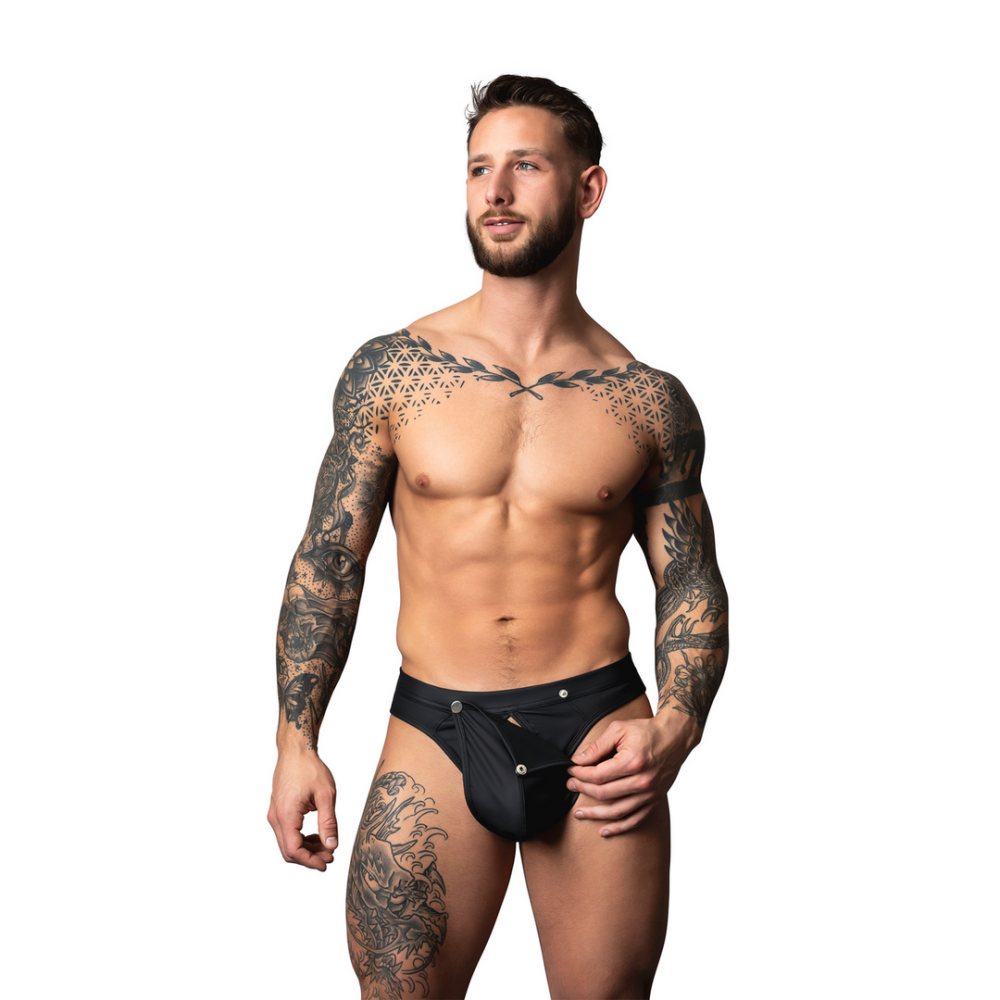 Snap Off Tanga - S/M - Zwart