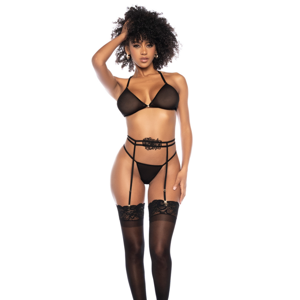 Drie-delige set - S/M - Zwart