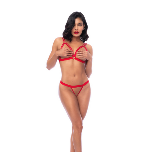 Heartstroke - Twee-delige set - S/M - Rood