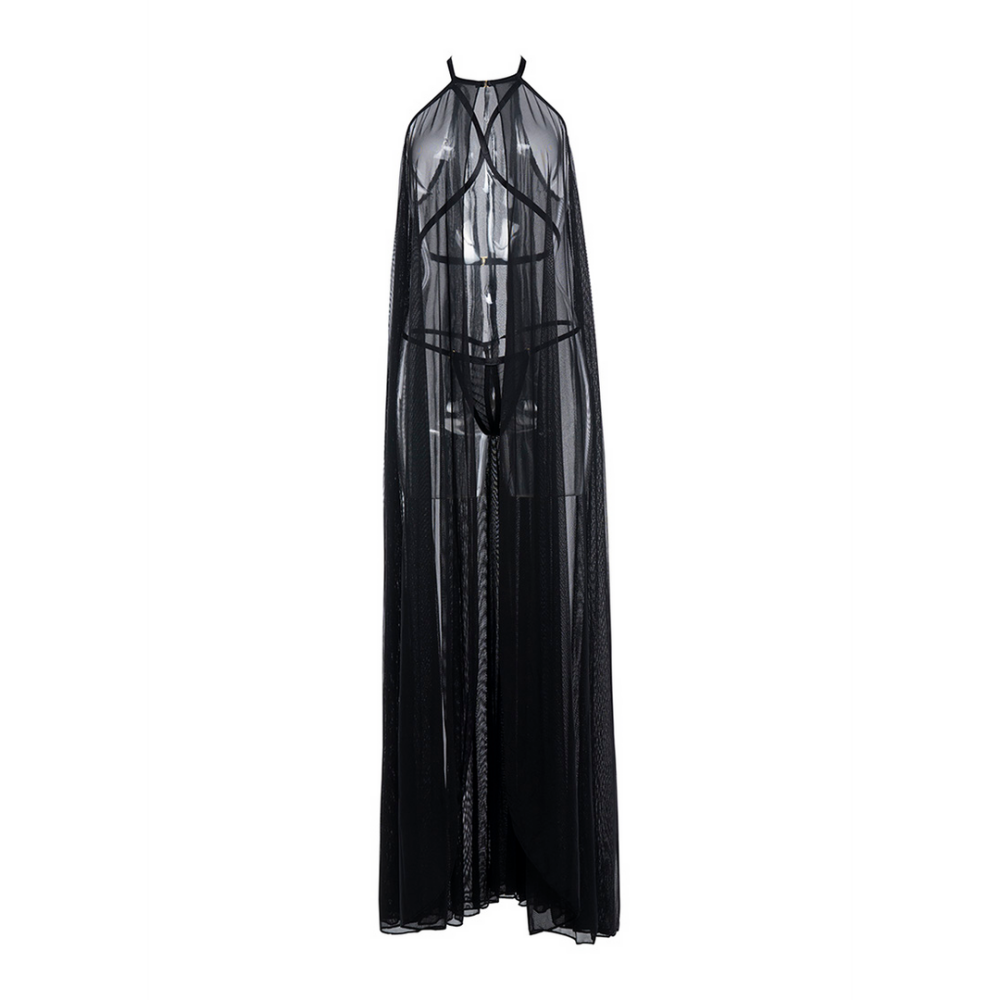 Drama Queen - Cape en String - OS - Zwart