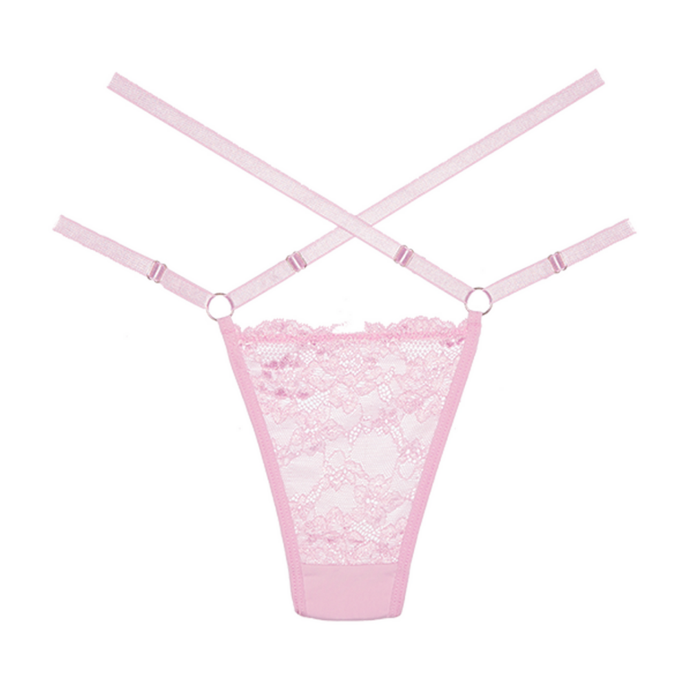Cherished - Kanten en Mesh Tanga - OS - Roze