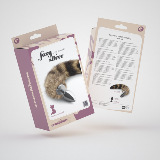 Foxy Silver - Metalen Anale Plug met Staart - Zilver/Bruin