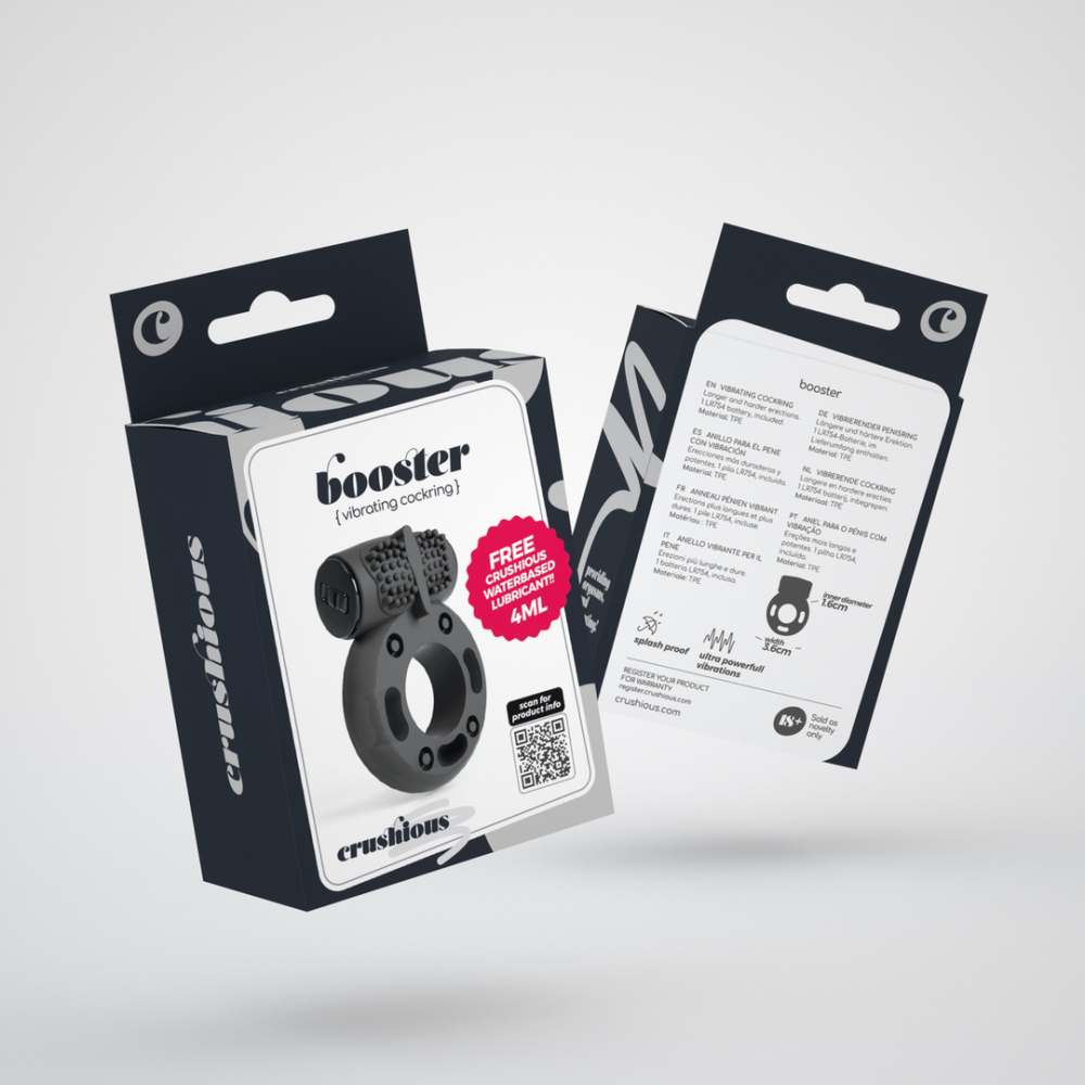 Booster - Cockring met Vibrerende Bullet - Zwart