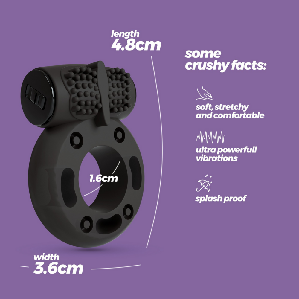 Booster - Cockring met Vibrerende Bullet - Zwart